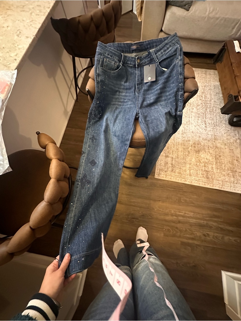 Women’s Blue Embellished Denim Jeans